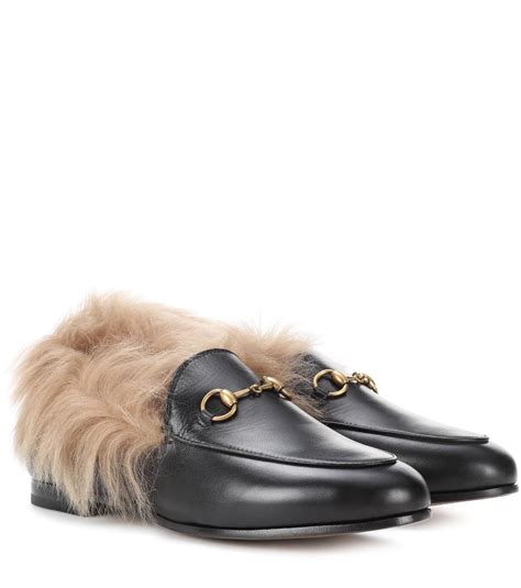 leather loafers for womens gucci inspired|gucci fur lined loafer.